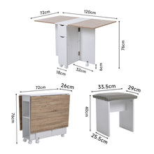 Load image into Gallery viewer, Versatile Expandable Dining Table Set, Drop-Leaf Table with Storage Shelves and Wheels Living and Home
