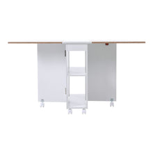 Load image into Gallery viewer, Versatile Expandable Dining Table Set, Drop-Leaf Table with Storage Shelves and Wheels Living and Home