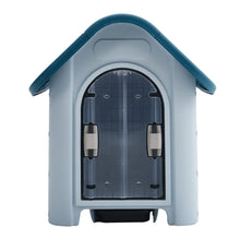 Load image into Gallery viewer, 59cm W Blue Durable Plastic Small/Middle Dog House with Ventilation for Outdoor Indoor Dog Houses Living and Home