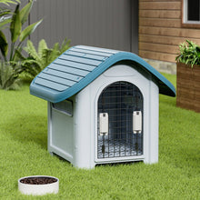 Load image into Gallery viewer, 59cm W Blue Durable Plastic Small/Middle Dog House with Ventilation for Outdoor Indoor Dog Houses Living and Home