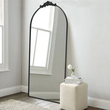 Load image into Gallery viewer, Vintage-Inspired Black Metal Framed Accent Mirror