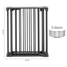 Load image into Gallery viewer, Black Foldable 5/6 Panels Metal Pet Playpen Pet Playpens Living and Home