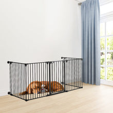 Load image into Gallery viewer, Black Foldable 5/6 Panels Metal Pet Playpen Pet Playpens Living and Home