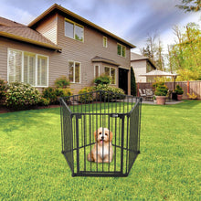 Load image into Gallery viewer, Black Foldable 5/6 Panels Metal Pet Playpen Pet Playpens Living and Home