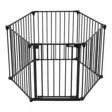 Load image into Gallery viewer, Black Foldable 5/6 Panels Metal Pet Playpen Pet Playpens Living and Home