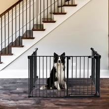 Load image into Gallery viewer, Black Foldable 5/6 Panels Metal Pet Playpen Pet Playpens Living and Home