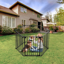 Load image into Gallery viewer, Black Foldable 5/6 Panels Metal Pet Playpen Pet Playpens Living and Home