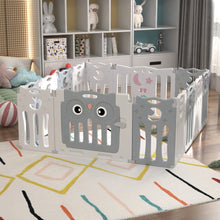 Load image into Gallery viewer, Owl Playpen with Crawling Mat and Ocean Balls Living and Home 143 x 106 x 63 CM