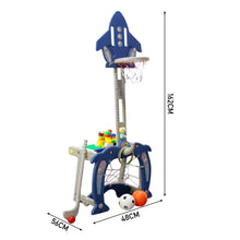 Load image into Gallery viewer, 4 in 1 Soccer Basketball Building Block Play Centre with Golf for Kids