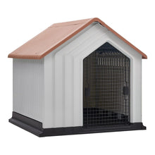 Load image into Gallery viewer, Waterproof Plastic Dog House Pet Kennel with Door Dog Houses Living and Home Small Orange+White