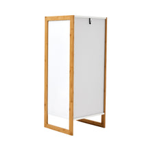 Load image into Gallery viewer, Single-door Freestanding Bamboo Frame MDF Bathroom Cabinet
