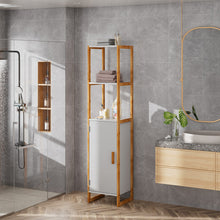 Load image into Gallery viewer, 33x30x148cm 4-Tier Single-door Tall Bathroom Storage Cabinet