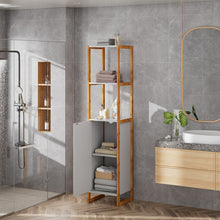 Load image into Gallery viewer, 33x30x148cm 4-Tier Single-door Tall Bathroom Storage Cabinet