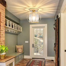 Load image into Gallery viewer, Metal Lantern Shape 1-Light Pendant Light Living and Home Golden