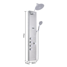 Load image into Gallery viewer, 4 in 1 Adjustable Stainless Steel Shower Panel System with Body Massage Jets and Handle Shower Systems Living and Home
