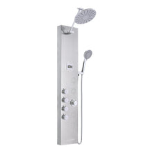 Load image into Gallery viewer, 4 in 1 Adjustable Stainless Steel Shower Panel System with Body Massage Jets and Handle Shower Systems Living and Home Silver
