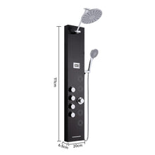 Load image into Gallery viewer, 4 in 1 Adjustable Stainless Steel Shower Panel System with Body Massage Jets and Handle Shower Systems Living and Home