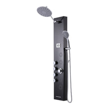 Load image into Gallery viewer, 4 in 1 Adjustable Stainless Steel Shower Panel System with Body Massage Jets and Handle Shower Systems Living and Home Black