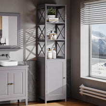 Load image into Gallery viewer, Freestanding Wooden Bathroom Tall Cabinet