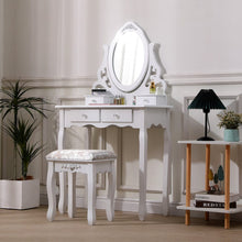 Load image into Gallery viewer, 75cm W White Makeup Vanity Desk with Mirror and Stool Dressing Tables Living and Home