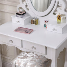 Load image into Gallery viewer, 75cm W White Makeup Vanity Desk with Mirror and Stool Dressing Tables Living and Home