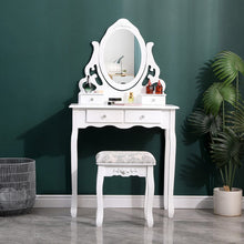 Load image into Gallery viewer, 75cm W White Makeup Vanity Desk with Mirror and Stool Dressing Tables Living and Home