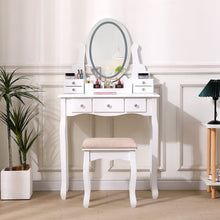 Load image into Gallery viewer, 135cm H Makeup Vanity Desk Set with LED Lighting Dressing Tables Living and Home