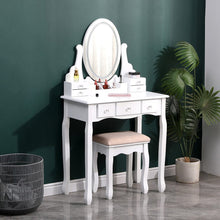 Load image into Gallery viewer, 135cm H Makeup Vanity Desk Set with LED Lighting Dressing Tables Living and Home