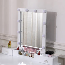 Load image into Gallery viewer, 137cm H Modern Makeup Desk Set with Lighted Mirror and Stool Dressing Tables Living and Home