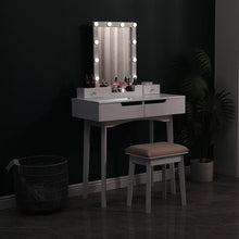 Load image into Gallery viewer, 137cm H Modern Makeup Desk Set with Lighted Mirror and Stool Dressing Tables Living and Home
