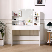 Load image into Gallery viewer, Modern Hollywood Vanity Desk with Lighted Mirror