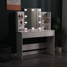 Load image into Gallery viewer, 139.5cm H Modern Hollywood Vanity Desk with Lighted Mirror Dressing Tables Living and Home