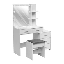 Load image into Gallery viewer, Hollywood Dressing Table Set with Large Lighted Mirror