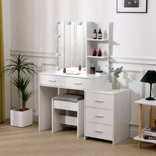 Load image into Gallery viewer, Hollywood Dressing Table Set with Large Lighted Mirror