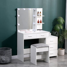 Load image into Gallery viewer, Hollywood Dressing Table Set with Large Lighted Mirror