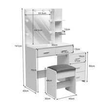 Load image into Gallery viewer, Hollywood Dressing Table Set with Large Lighted Mirror