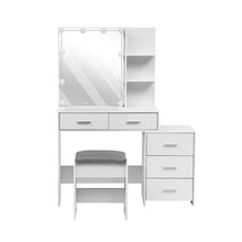 Load image into Gallery viewer, Hollywood Dressing Table Set with Large Lighted Mirror Living and Home