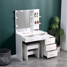 Load image into Gallery viewer, Hollywood Dressing Table Set with Large Lighted Mirror Living and Home