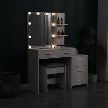 Load image into Gallery viewer, Hollywood Dressing Table Set with Large Lighted Mirror Living and Home