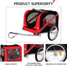 Load image into Gallery viewer, Red Waterproof Pet Trailer with Adjustable Handle and Reflective Safety Panels Living and Home