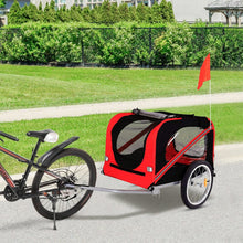 Load image into Gallery viewer, Red Waterproof Pet Trailer with Adjustable Handle and Reflective Safety Panels Living and Home