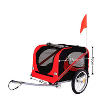 Load image into Gallery viewer, Red Waterproof Pet Trailer with Adjustable Handle and Reflective Safety Panels Living and Home