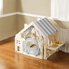 Load image into Gallery viewer, Kids Plastic Playhouse with Built-in Storage Rack and Building Block Table Living and Home