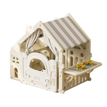 Load image into Gallery viewer, Kids Plastic Playhouse with Built-in Storage Rack and Building Block Table Living and Home