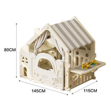 Load image into Gallery viewer, Kids Plastic Playhouse with Built-in Storage Rack and Building Block Table Living and Home