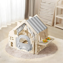 Load image into Gallery viewer, Kids Plastic Playhouse with Built-in Storage Rack and Building Block Table Living and Home