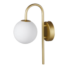 Load image into Gallery viewer, Golden Wall Light with Frosted Glass Shade