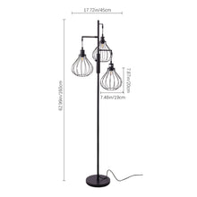 Load image into Gallery viewer, Black Modern Industrial Style 3-head Floor Lamp with Irregular Shade