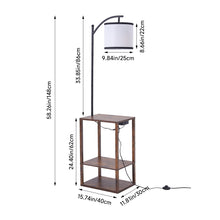 Load image into Gallery viewer, Modern Metal Floor Lamp Side Table 2 In 1