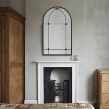 Load image into Gallery viewer, Arched Wall Hanging Metal Windowpane Mirror Home Decoration